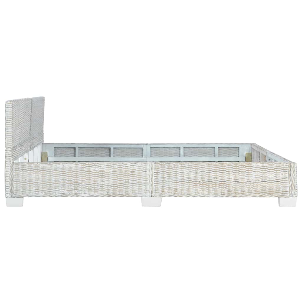 Cadre de lit sans matelas Gris Rotin naturel 180x200 cm - XIOS