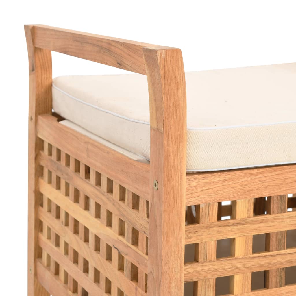 Banc de rangement 49x48x49 cm Bois de noyer massif - XIOS