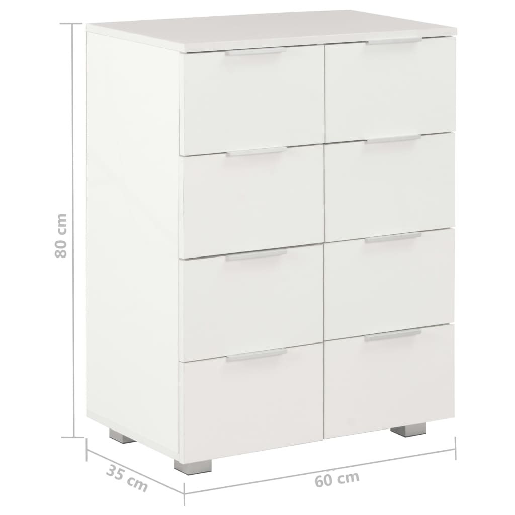 Buffet Blanc brillant 60x35x80 cm Bois d'ingénierie - XIOS