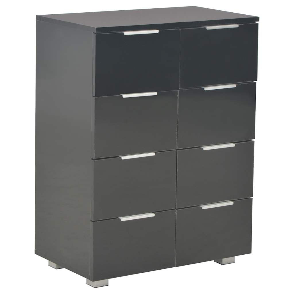 Buffet Noir brillant 60x35x80 cm Bois d'ingénierie - XIOS