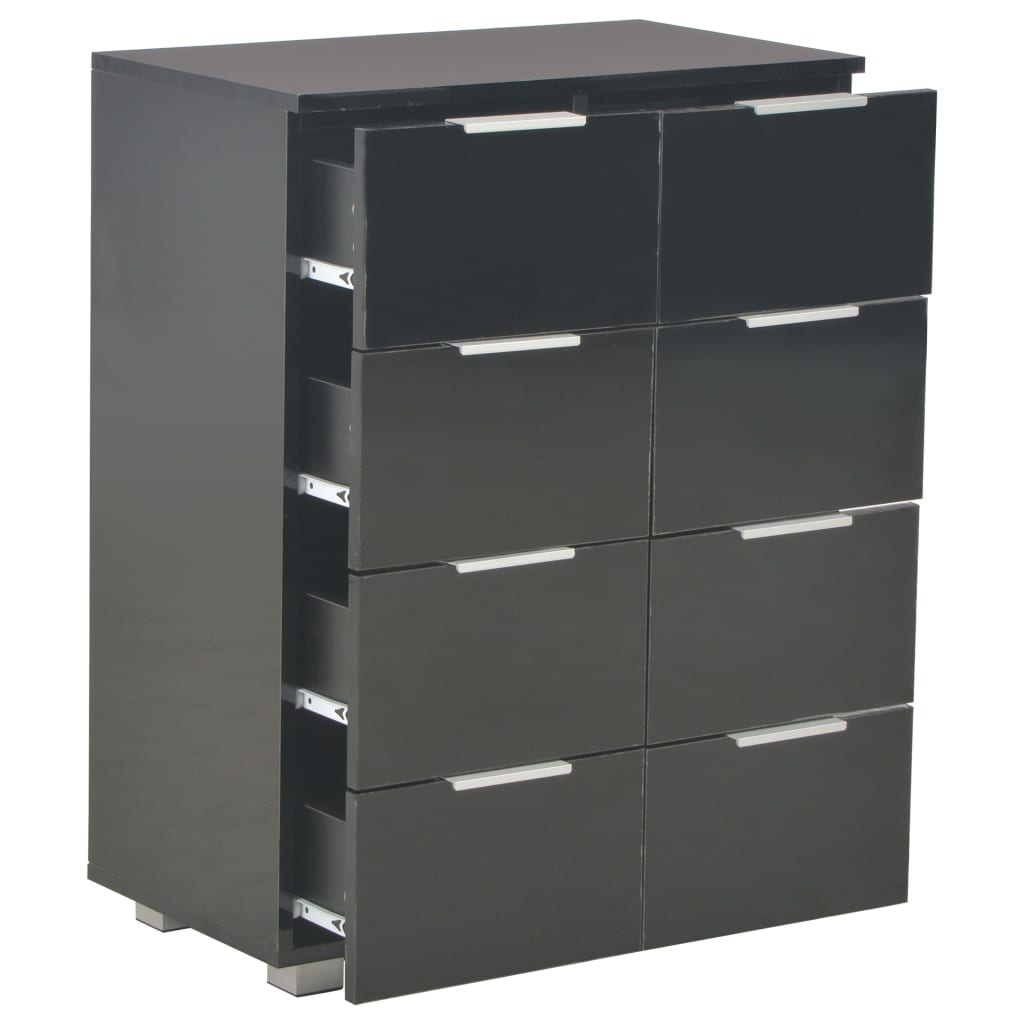 Buffet Noir brillant 60x35x80 cm Bois d'ingénierie - XIOS