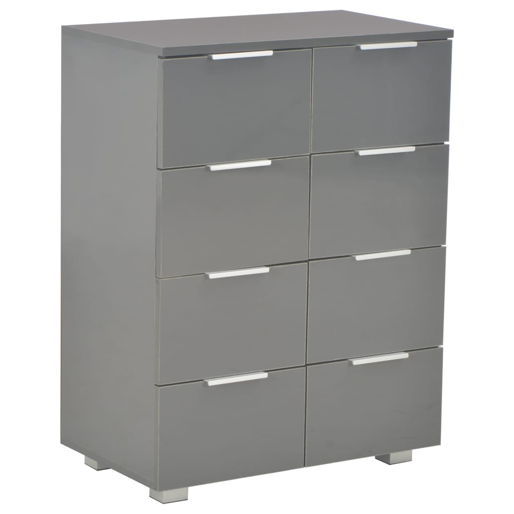 Buffet Gris brillant 60x35x80 cm Bois d'ingénierie - XIOS