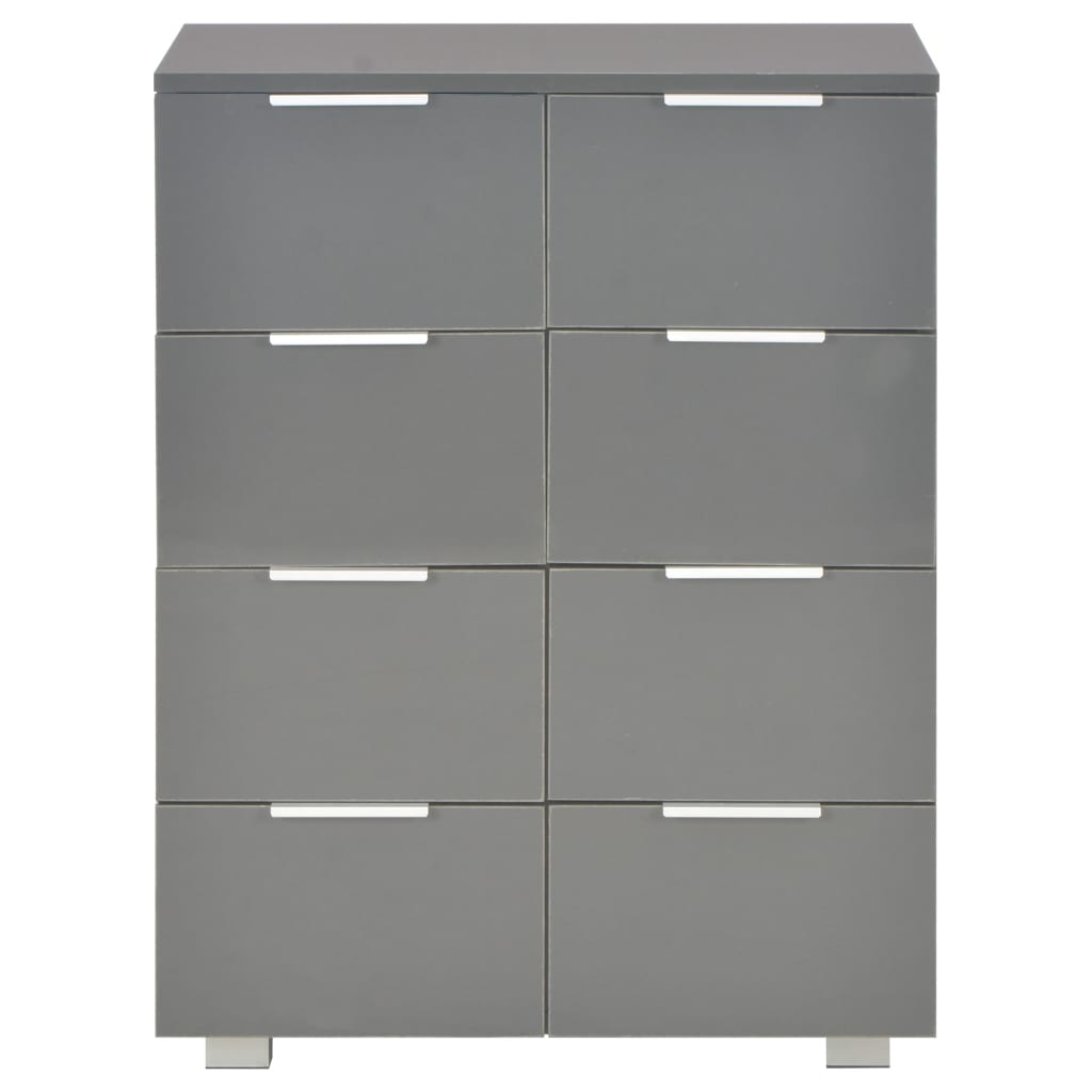 Buffet Gris brillant 60x35x80 cm Bois d'ingénierie - XIOS