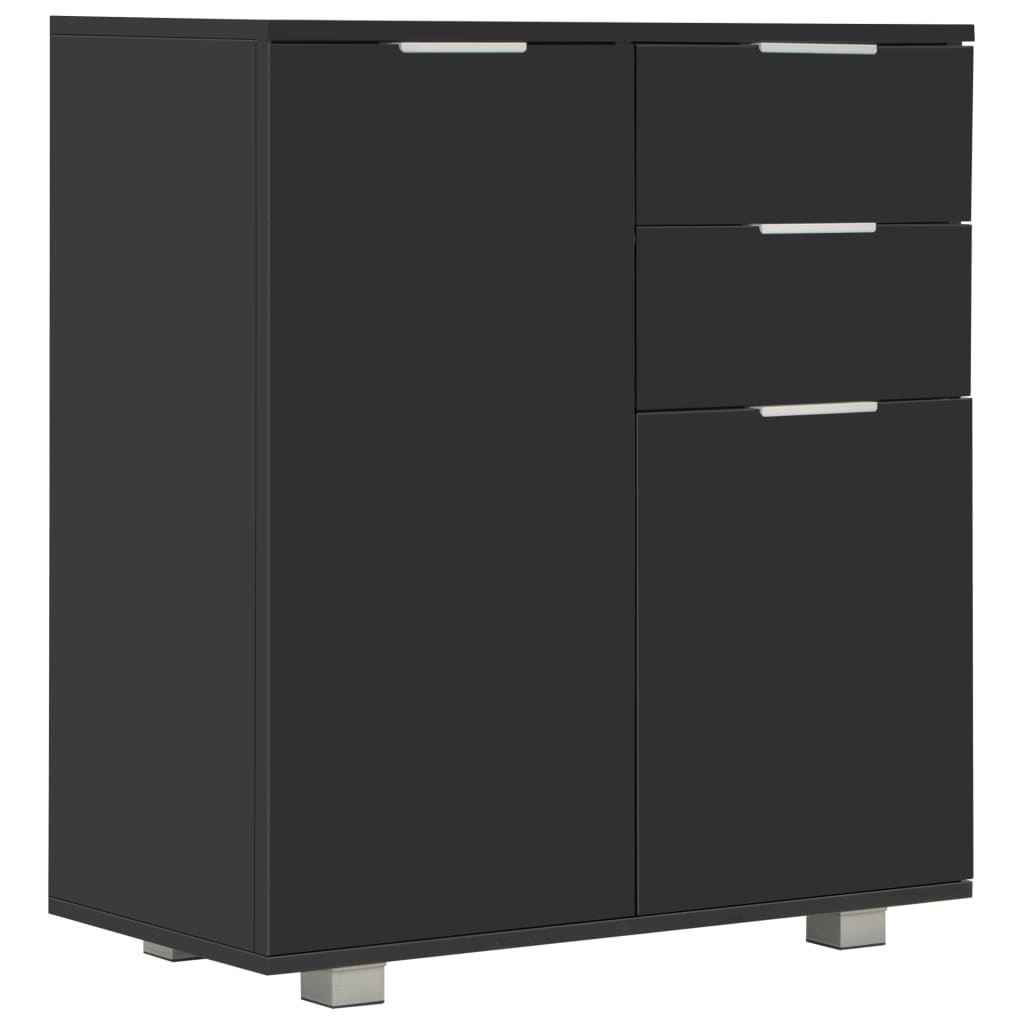 Buffet Noir brillant 71x35x80 cm Bois d'ingénierie - XIOS