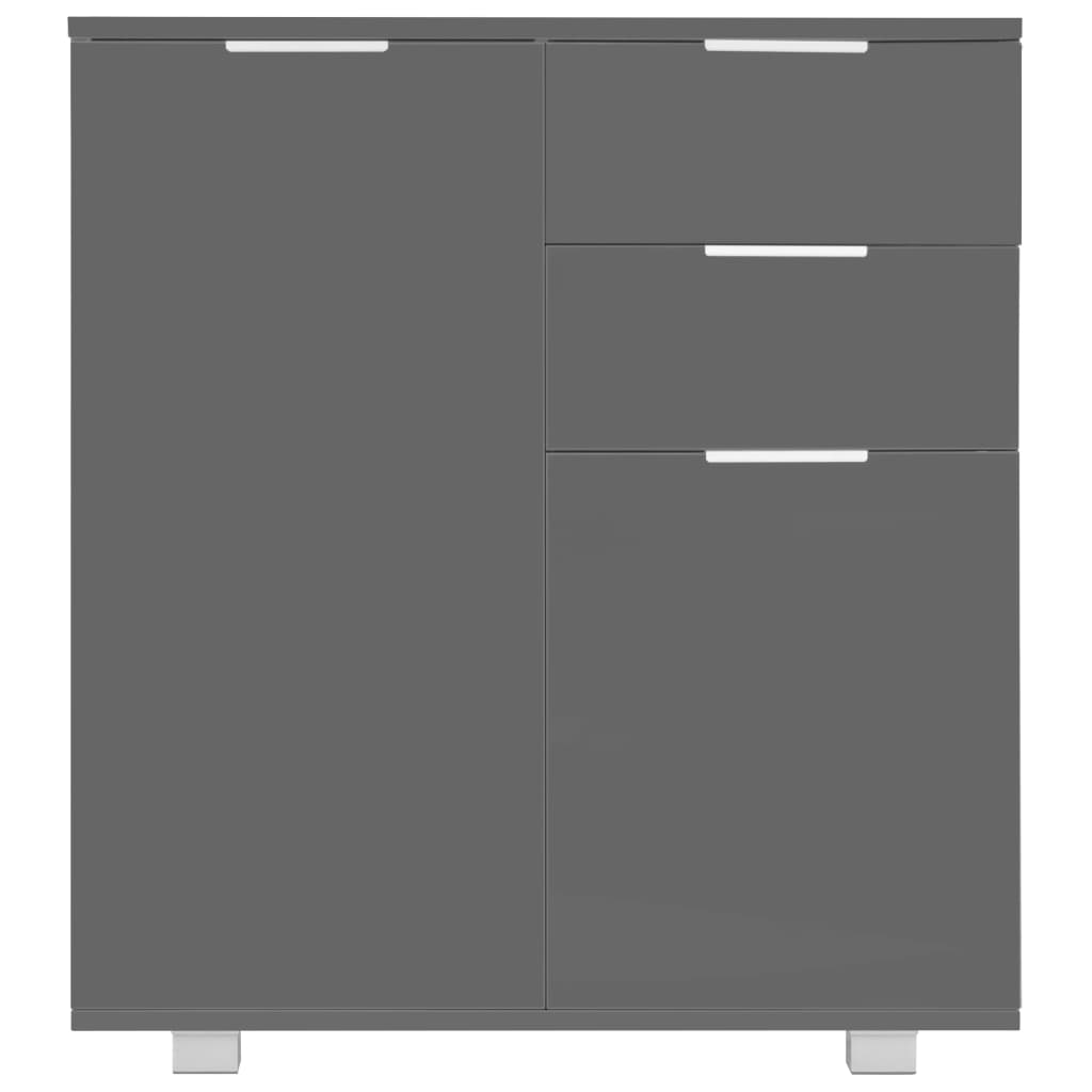 Buffet Gris brillant 71x35x80 cm Bois d'ingénierie - XIOS