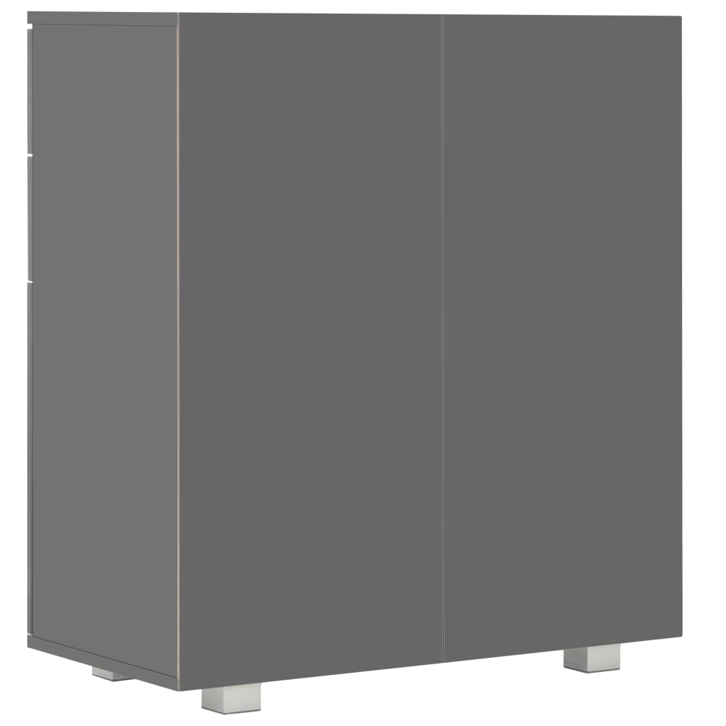 Buffet Gris brillant 71x35x80 cm Bois d'ingénierie - XIOS