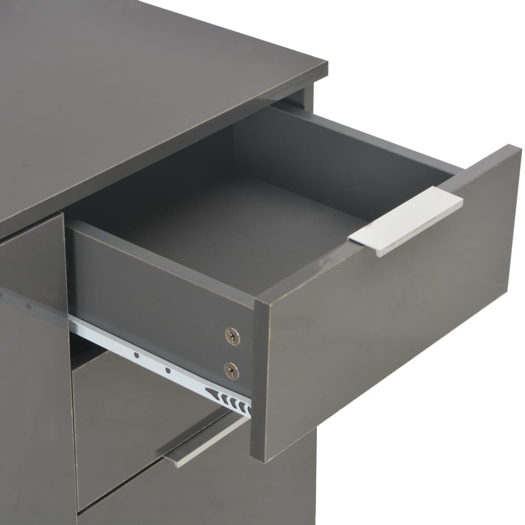 Buffet Gris brillant 71x35x80 cm Bois d'ingénierie - XIOS