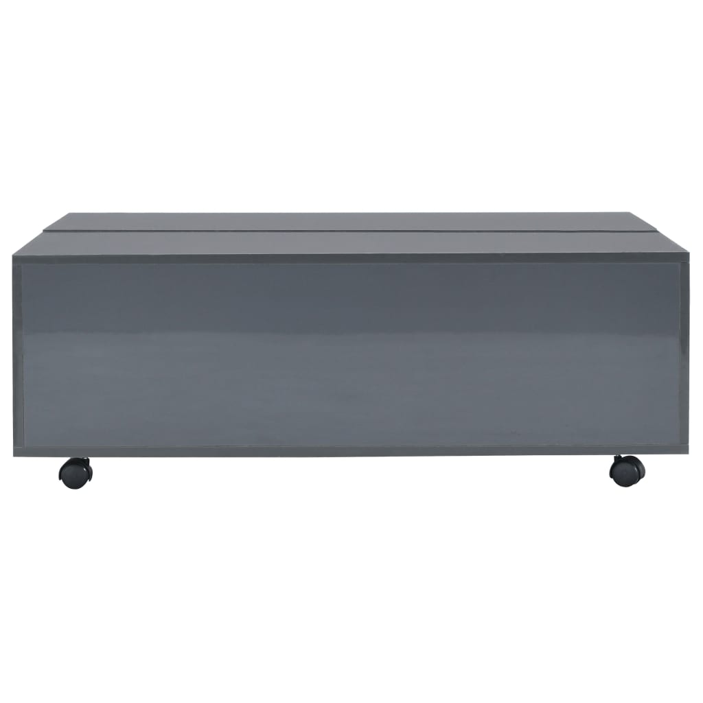 Table basse Gris brillant 100x100x35 cm - XIOS