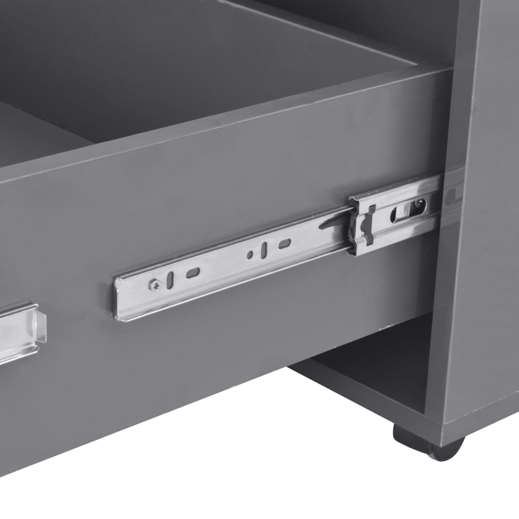 Table basse Gris brillant 100x100x35 cm - XIOS