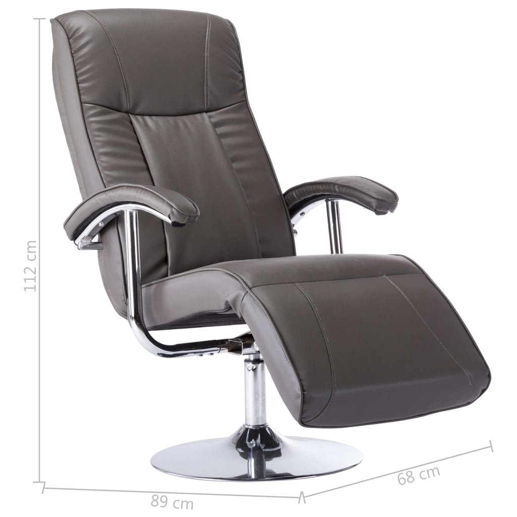 Fauteuil TV gris similicuir - XIOS