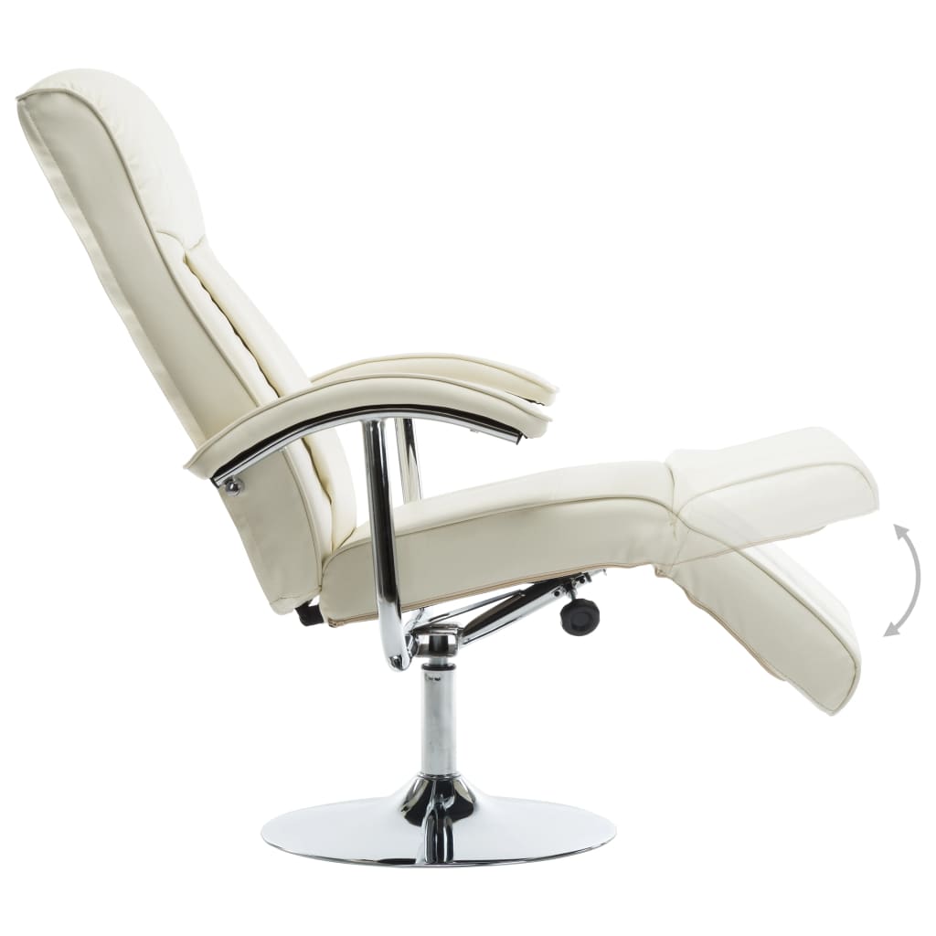 Fauteuil TV crème similicuir - XIOS