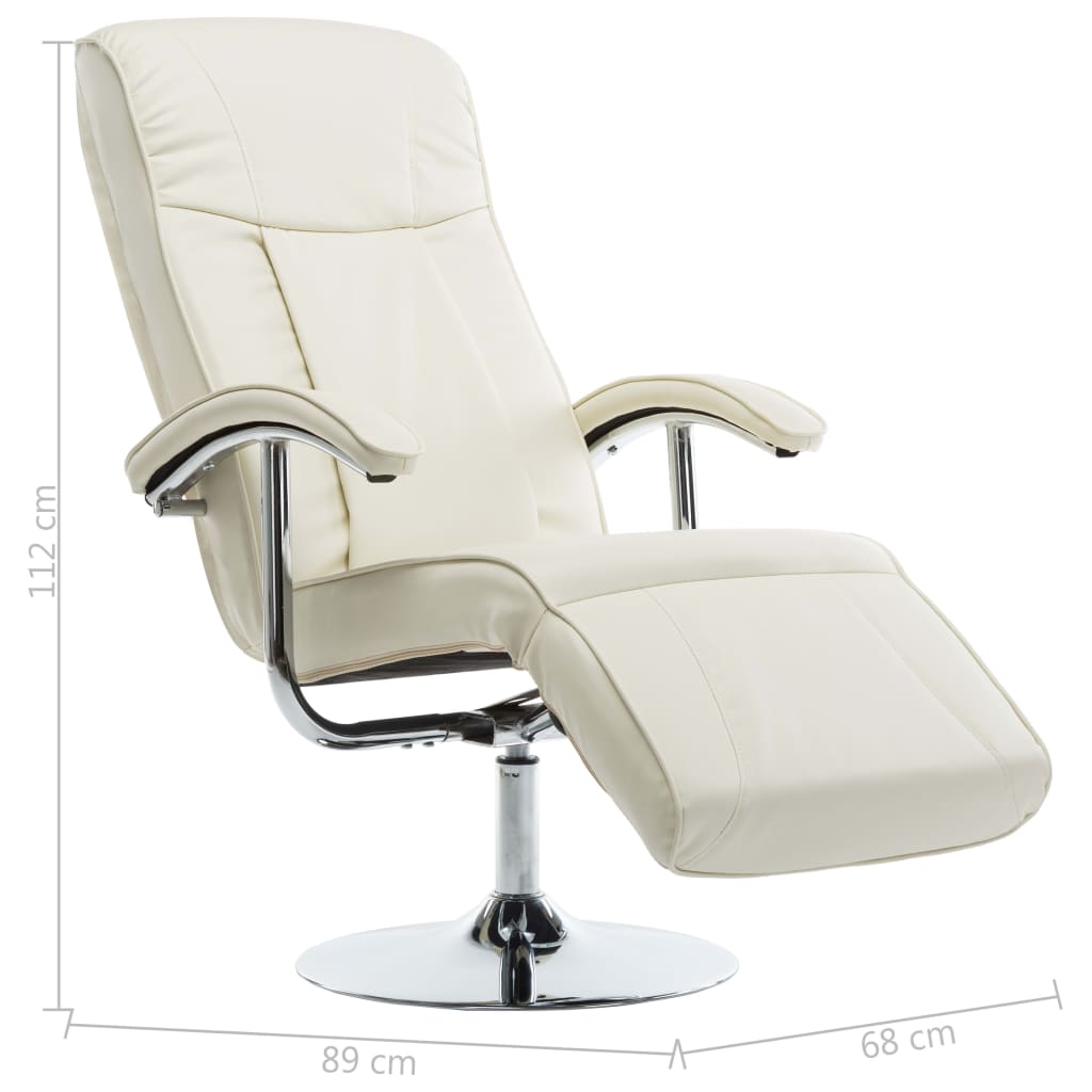 Fauteuil TV crème similicuir - XIOS