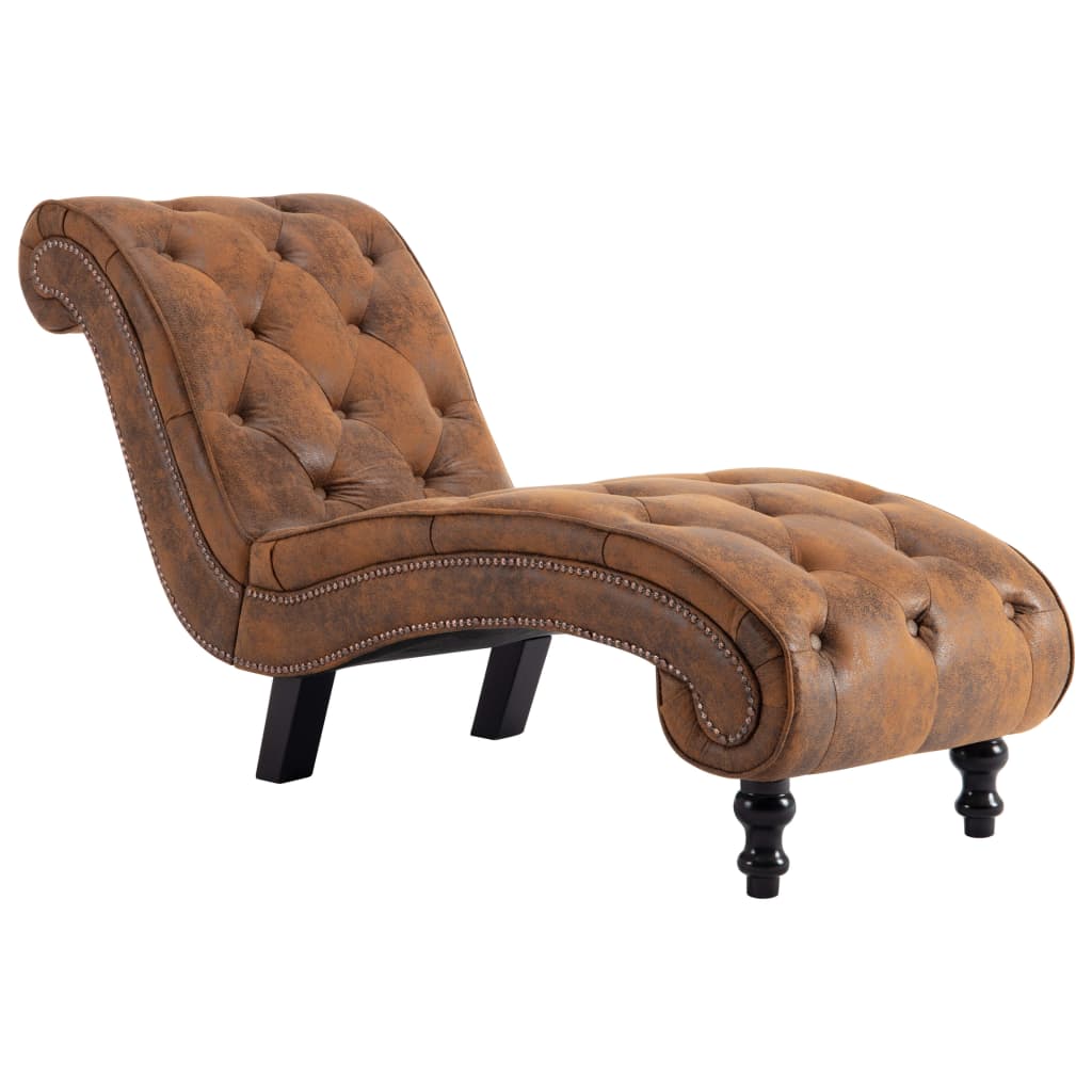 Chaise longue Marron Similicuir daim - XIOS