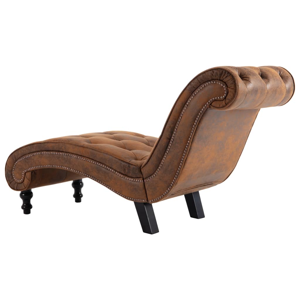 Chaise longue Marron Similicuir daim - XIOS