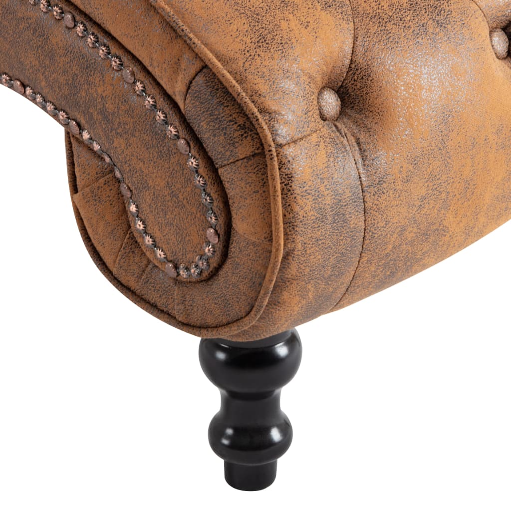 Chaise longue Marron Similicuir daim - XIOS