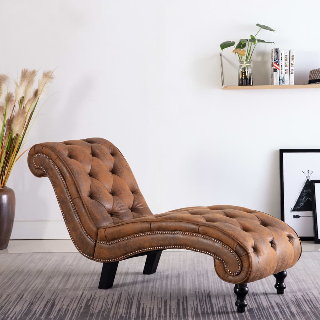 Chaise longue Marron Similicuir daim - XIOS