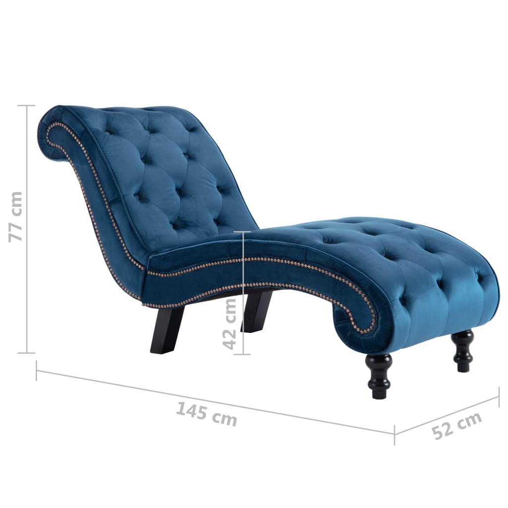 Chaise longue Bleu Velours - XIOS