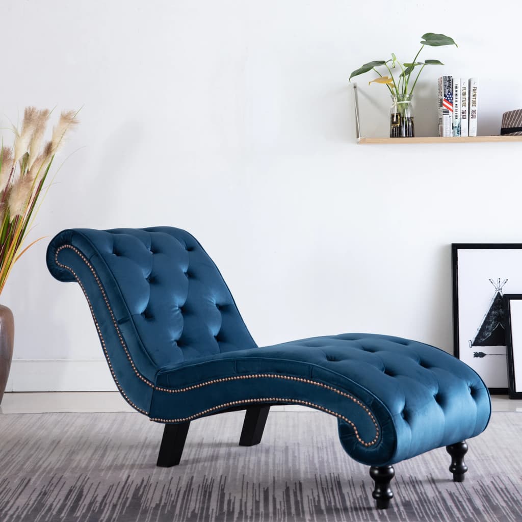 Chaise longue Bleu Velours - XIOS