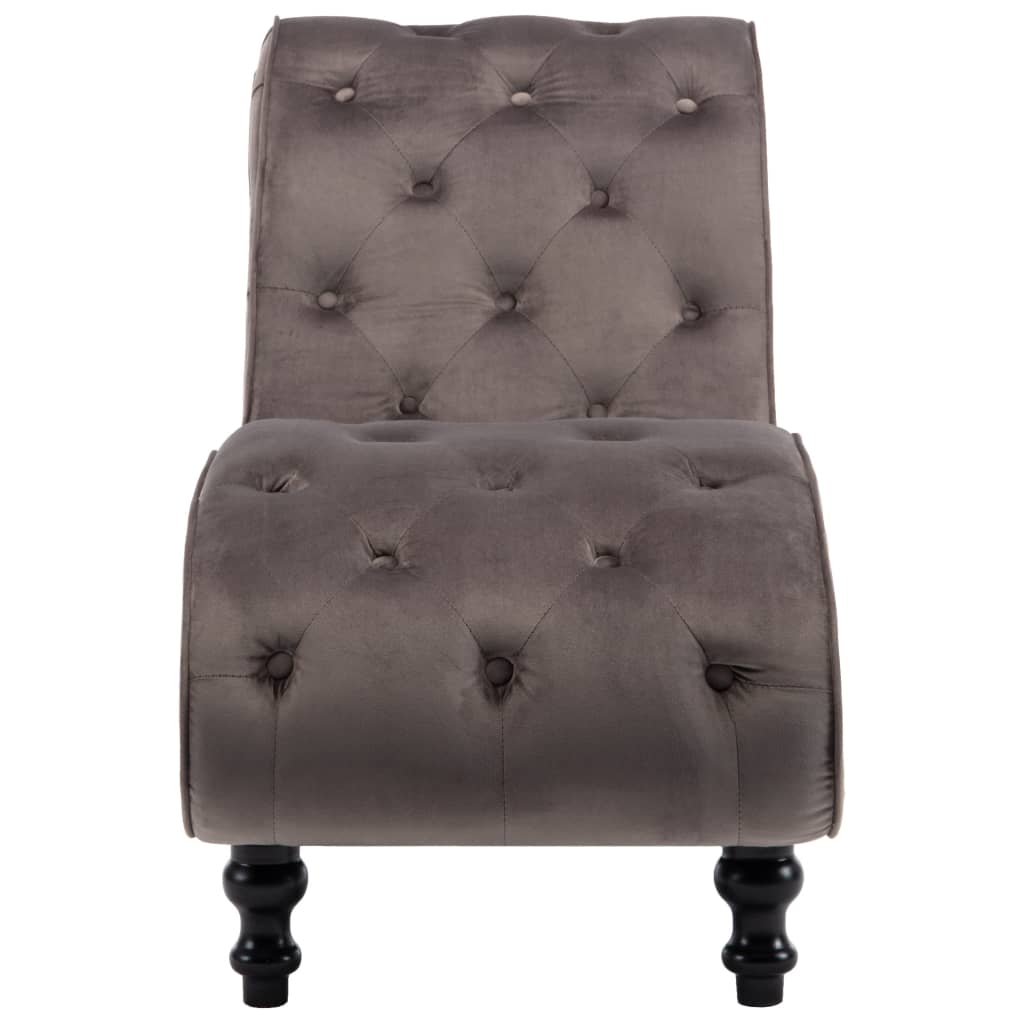 Chaise longue Velours Gris - XIOS