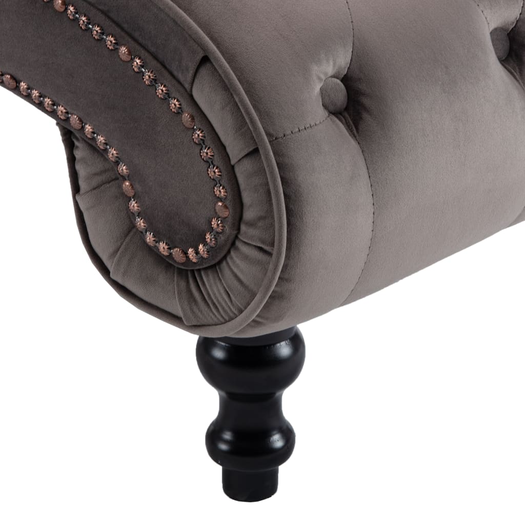 Chaise longue Velours Gris - XIOS
