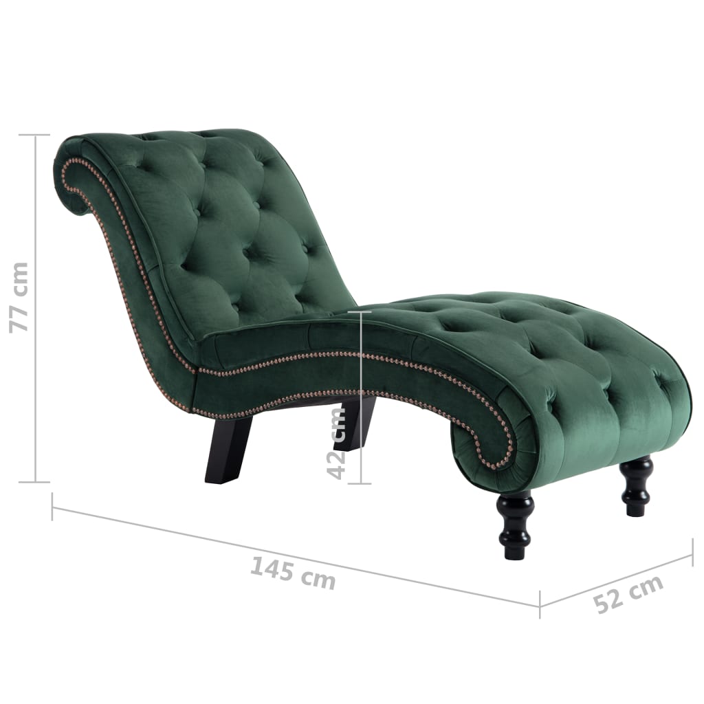 Chaise longue Velours Vert - XIOS