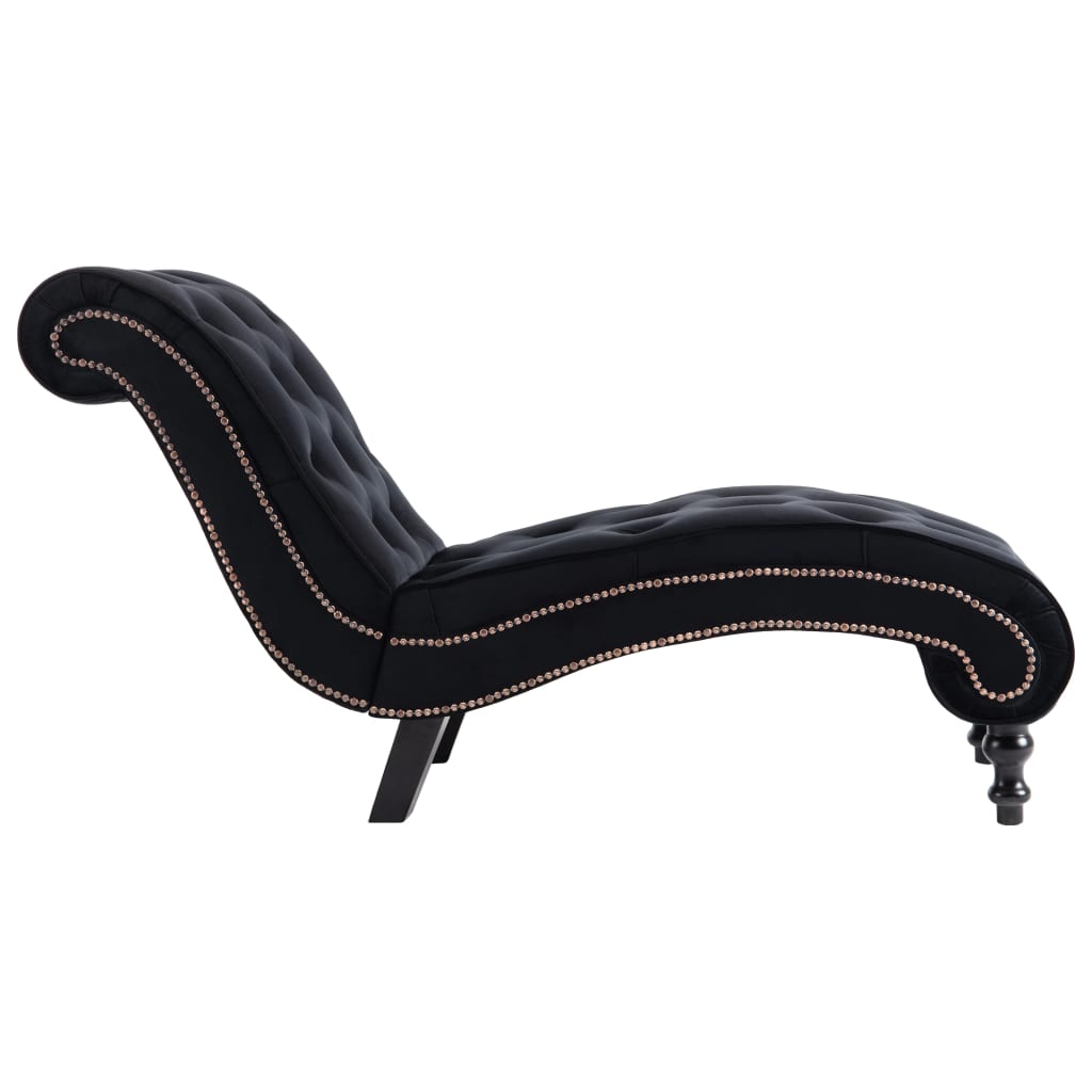 Chaise longue Noir Velours - XIOS