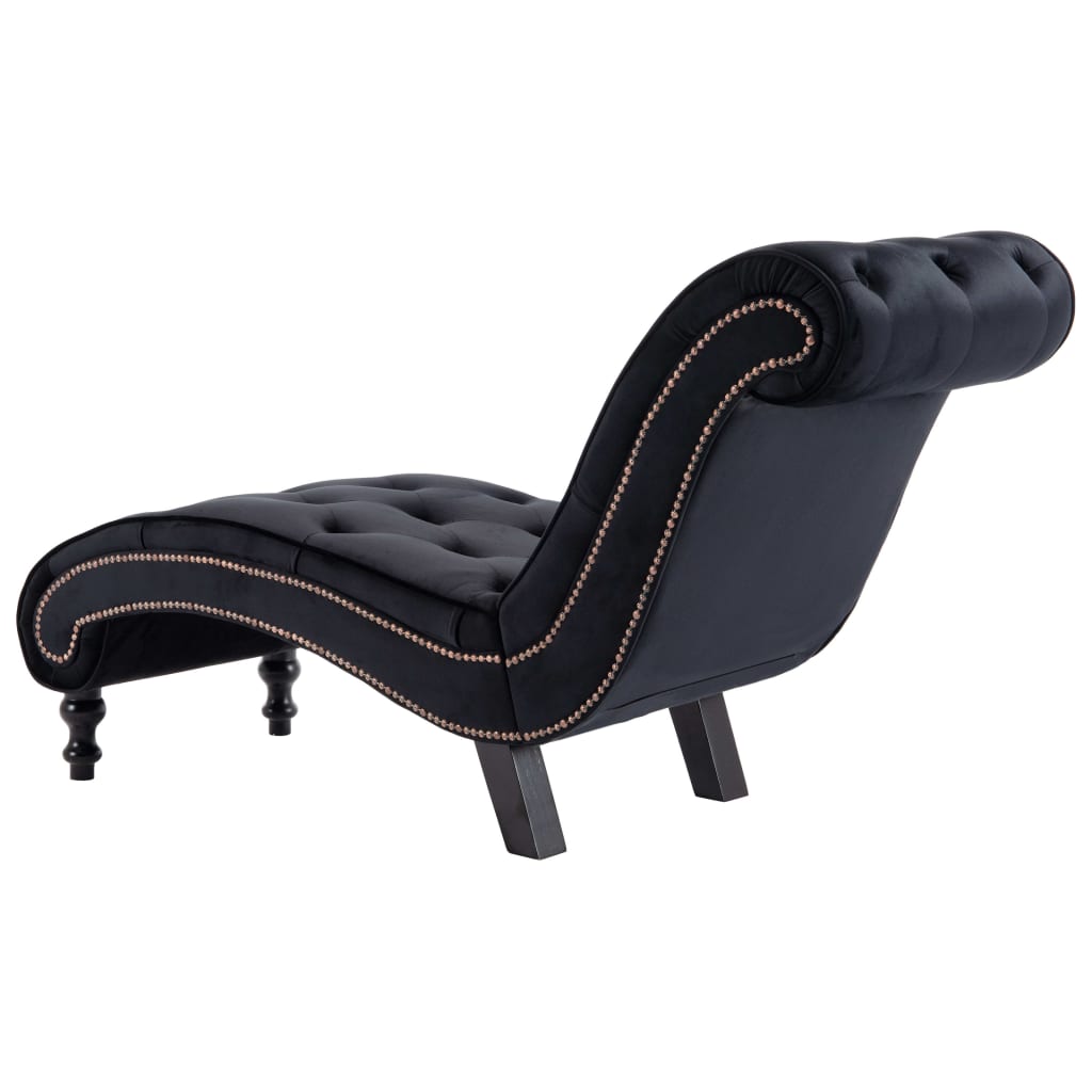 Chaise longue Noir Velours - XIOS