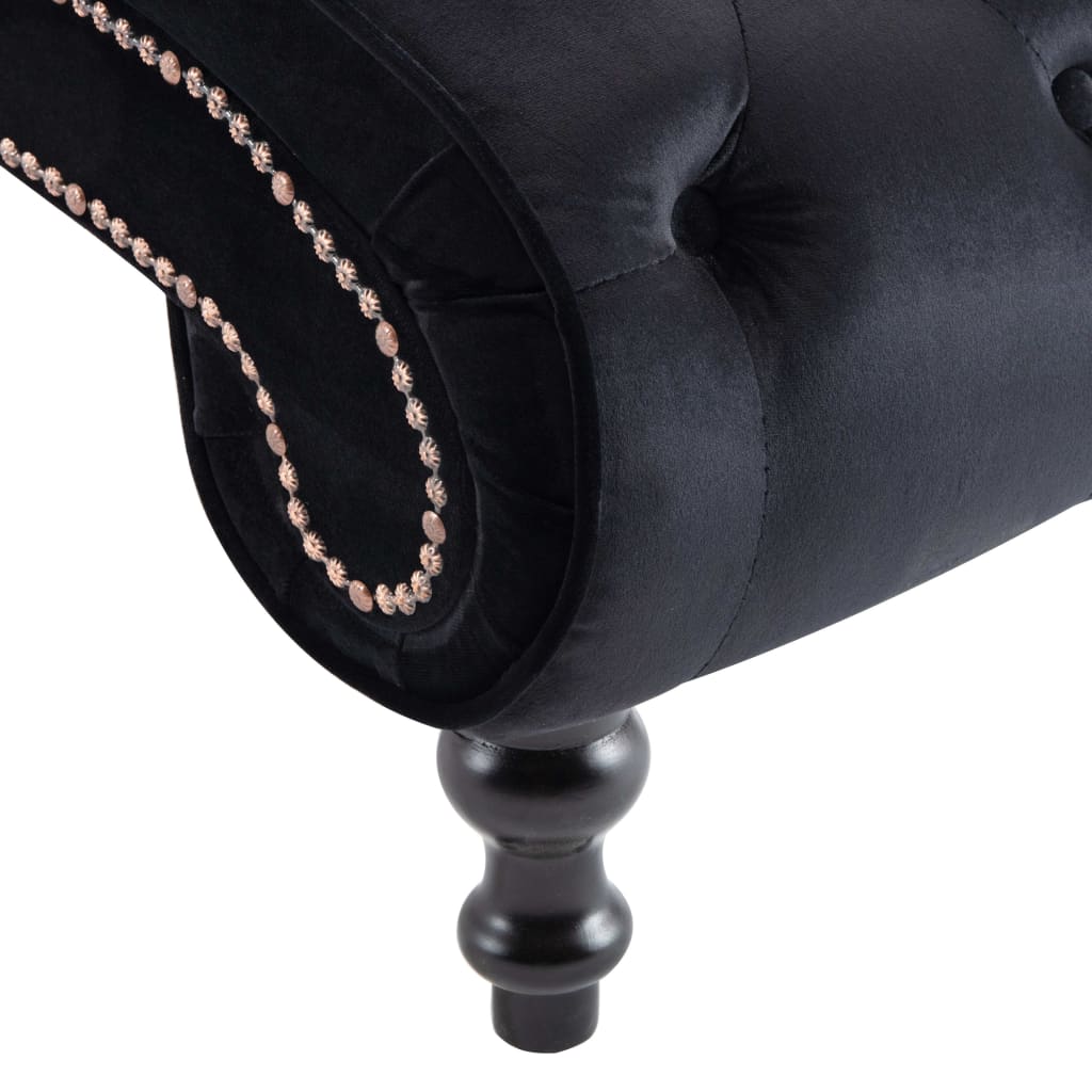 Chaise longue Noir Velours - XIOS
