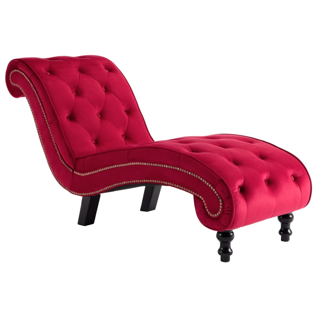 Chaise longue Velours Rouge - XIOS