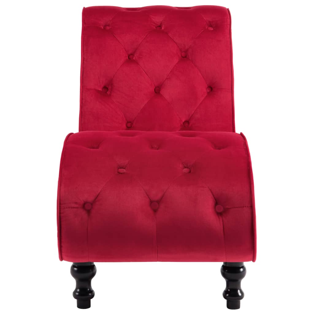 Chaise longue Velours Rouge - XIOS