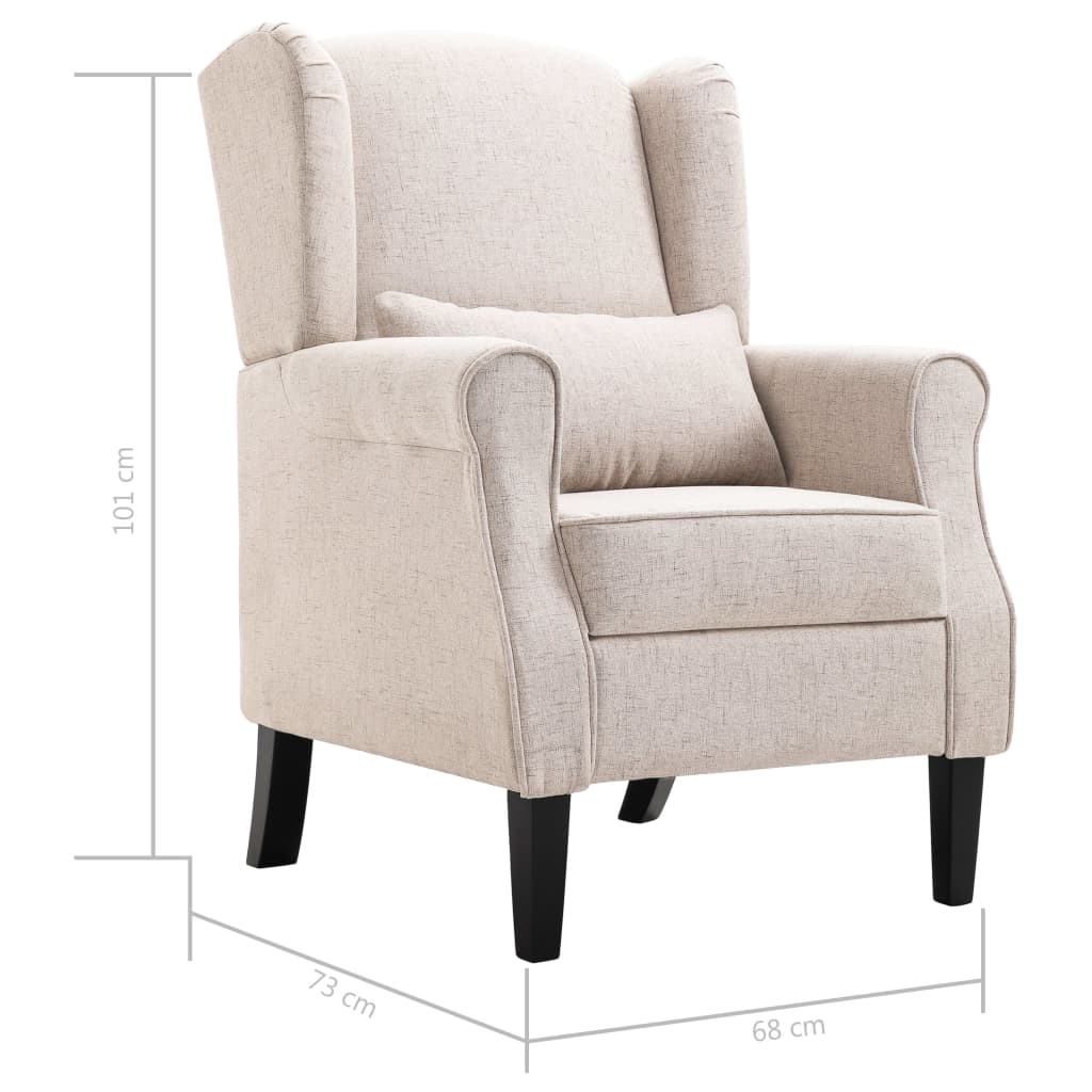 Fauteuil beige tissu - XIOS