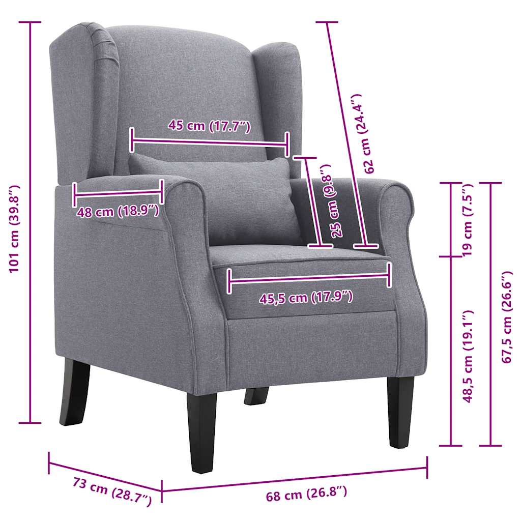 Fauteuil gris foncé tissu - XIOS