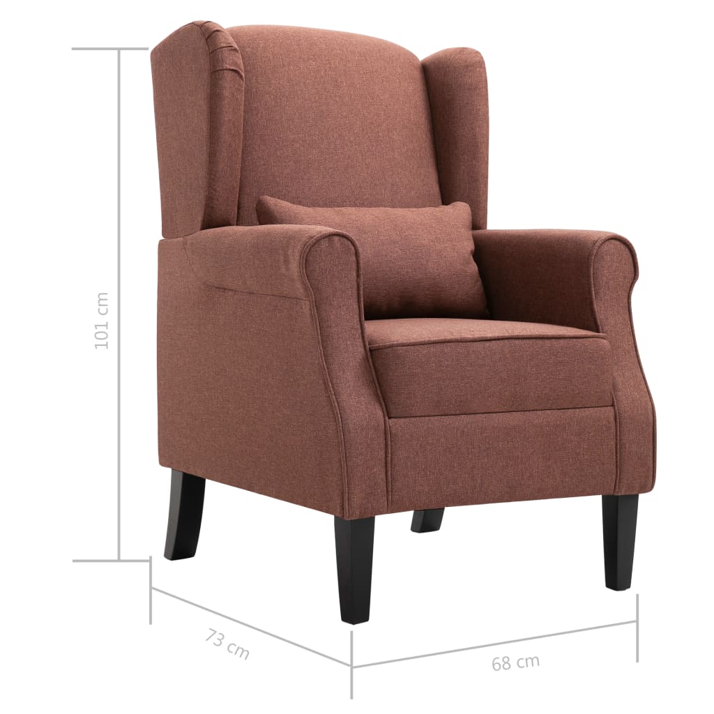 Fauteuil marron tissu - XIOS