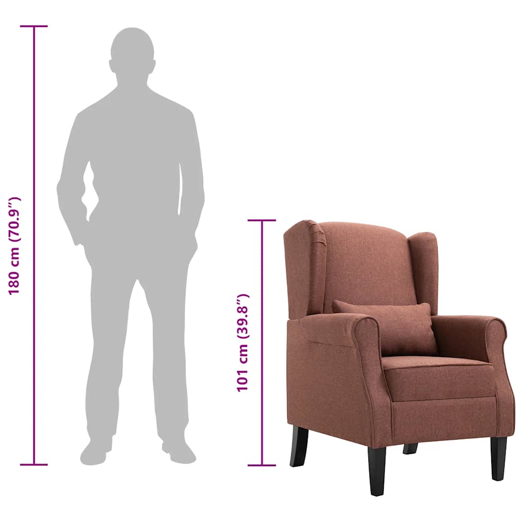Fauteuil marron tissu