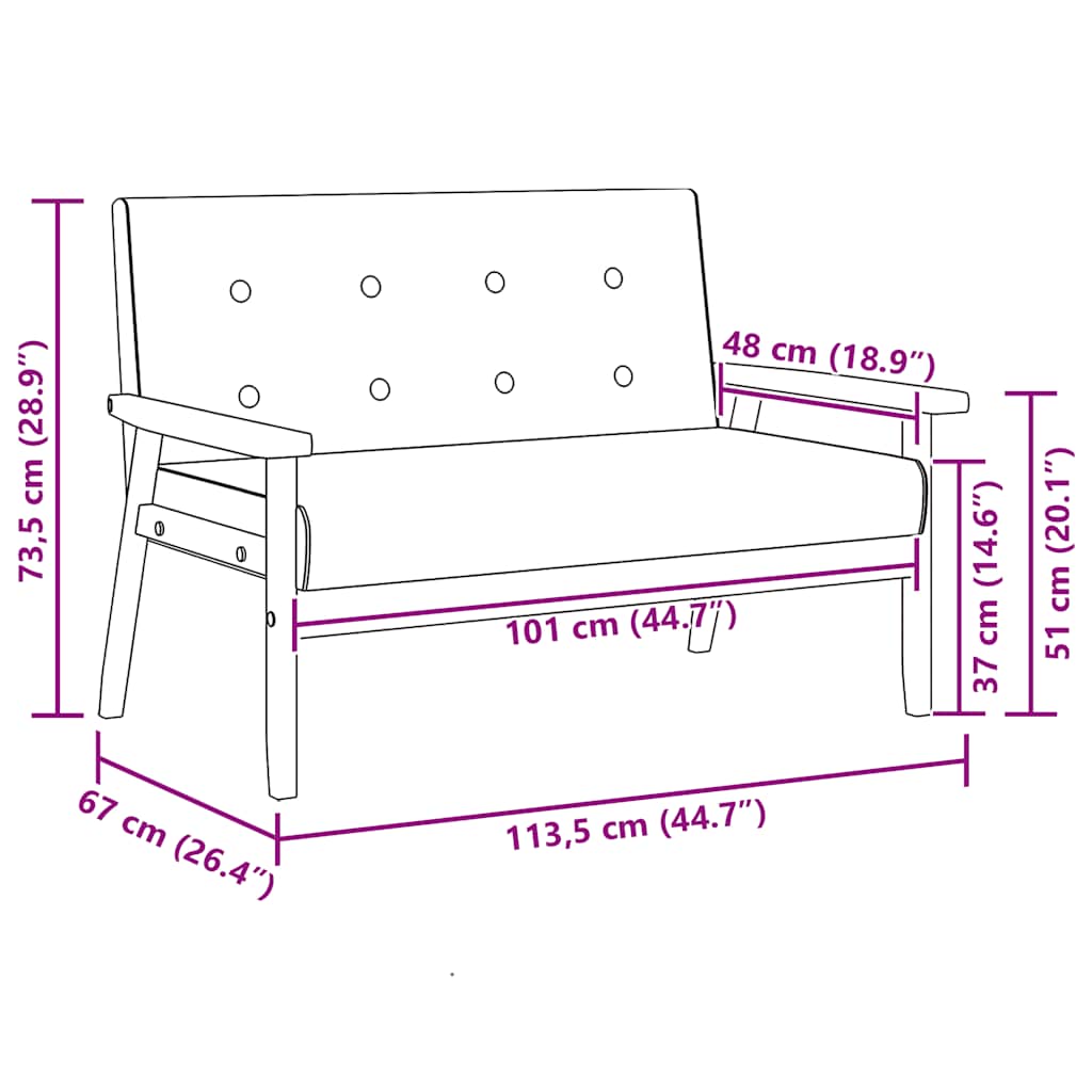 Canapé à 2 places Noir Similicuir - XIOS