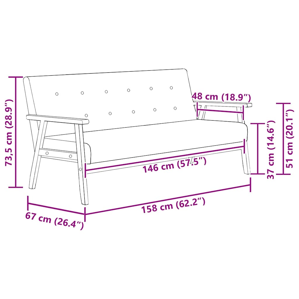 Canapé à 3 places Noir Similicuir - XIOS