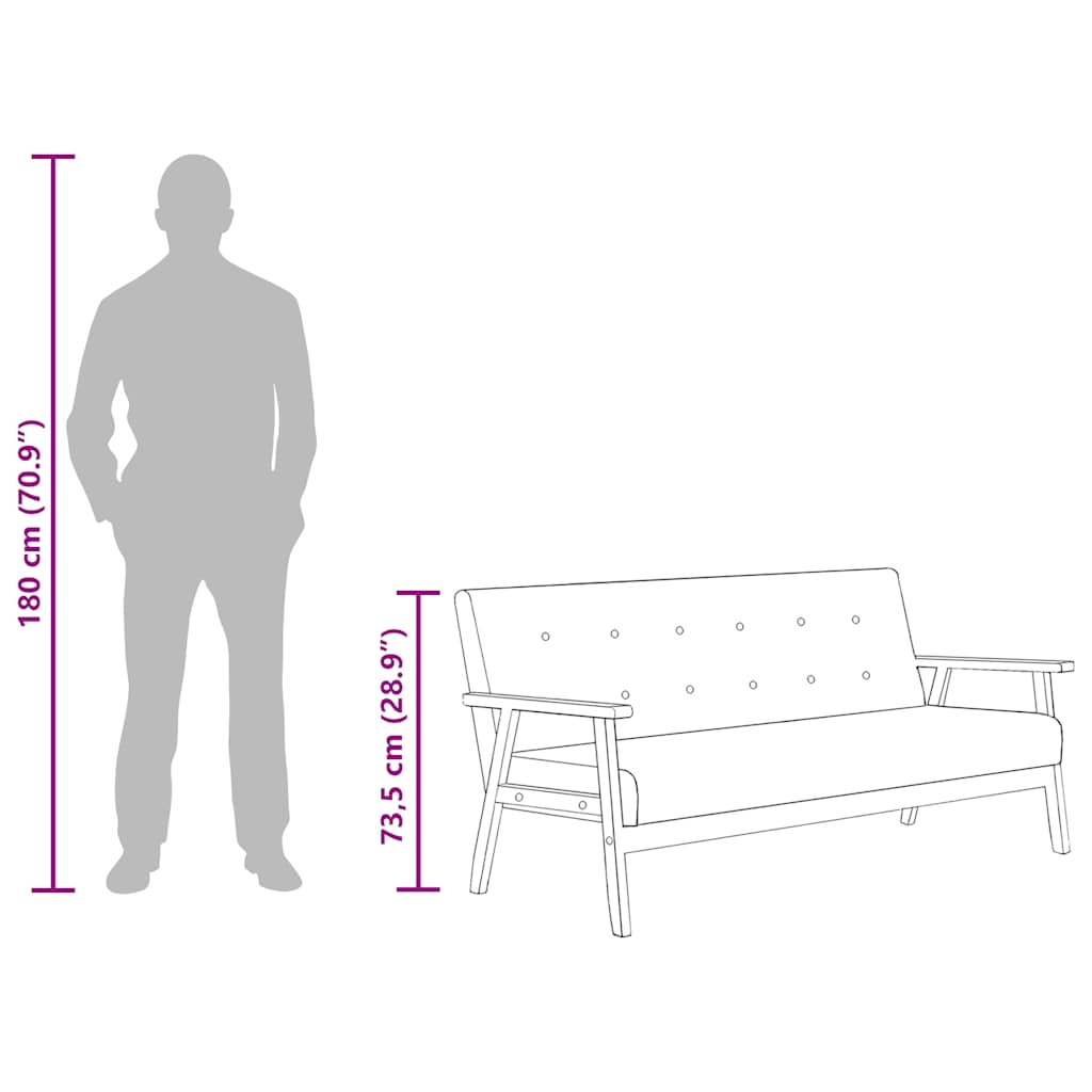 Canapé à 3 places Noir Similicuir - XIOS