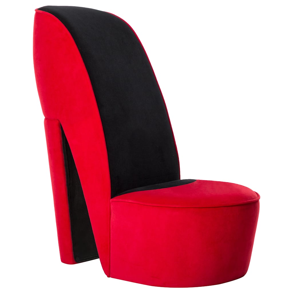 Chaise en forme de talon haut rouge velours - XIOS