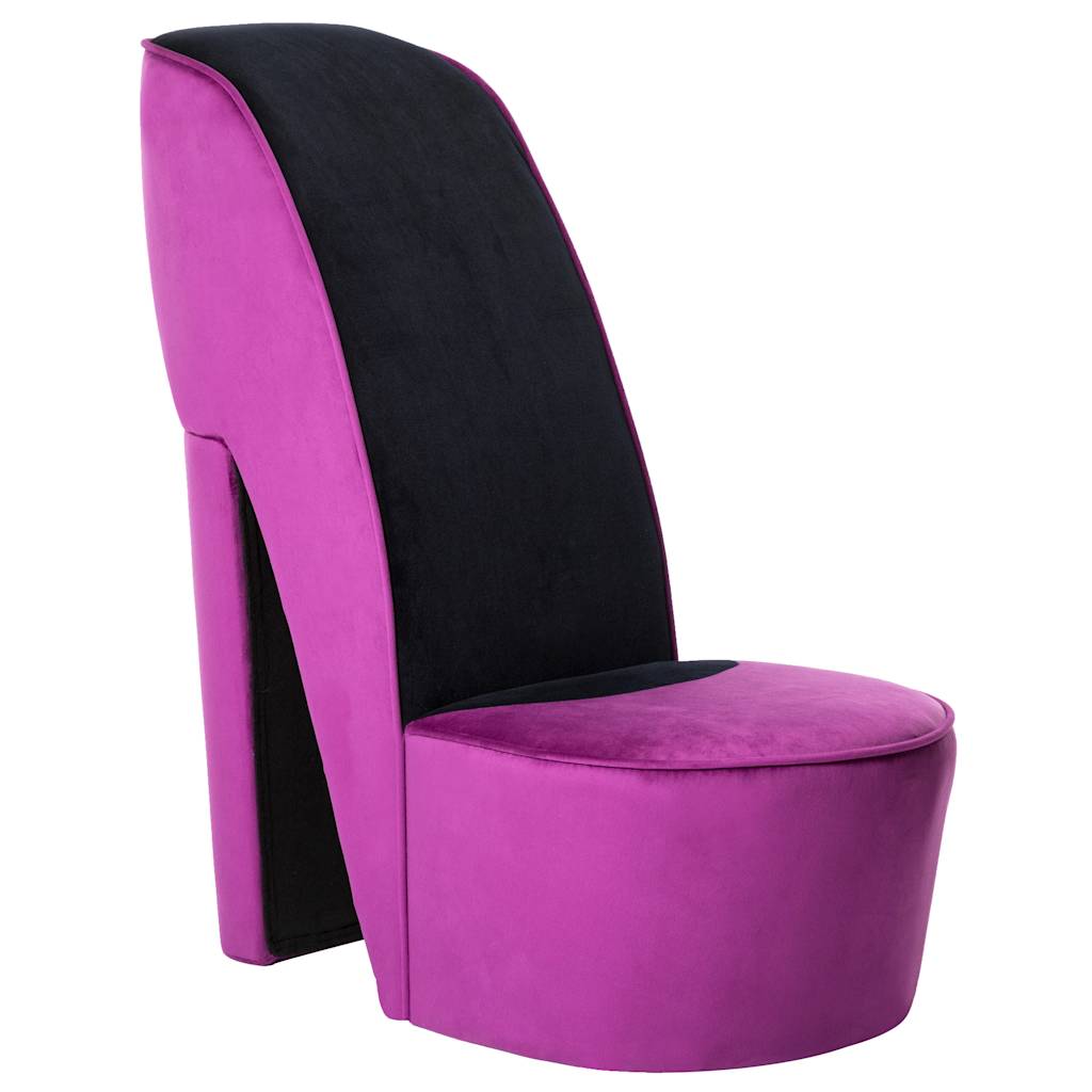 Chaise en forme de chaussure à talon haut Violet Velours - XIOS