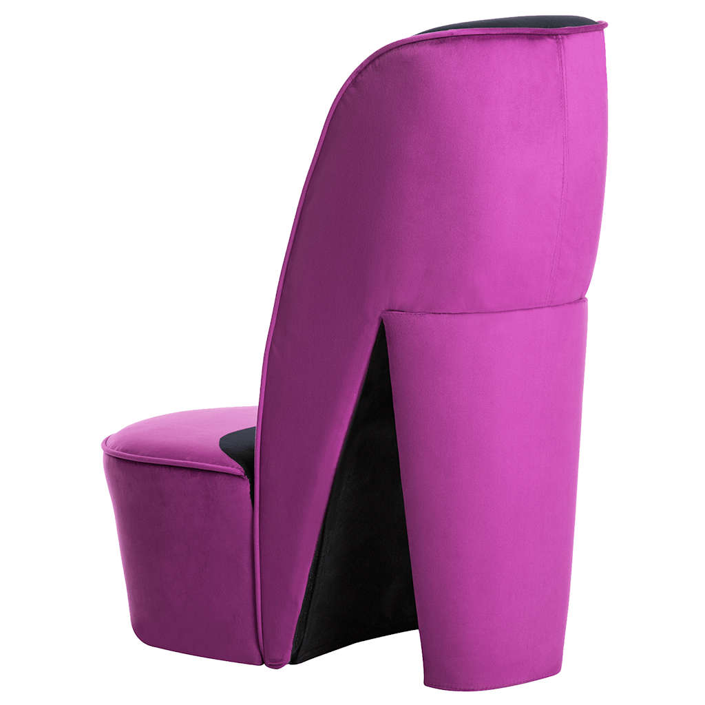 Chaise en forme de chaussure à talon haut Violet Velours - XIOS