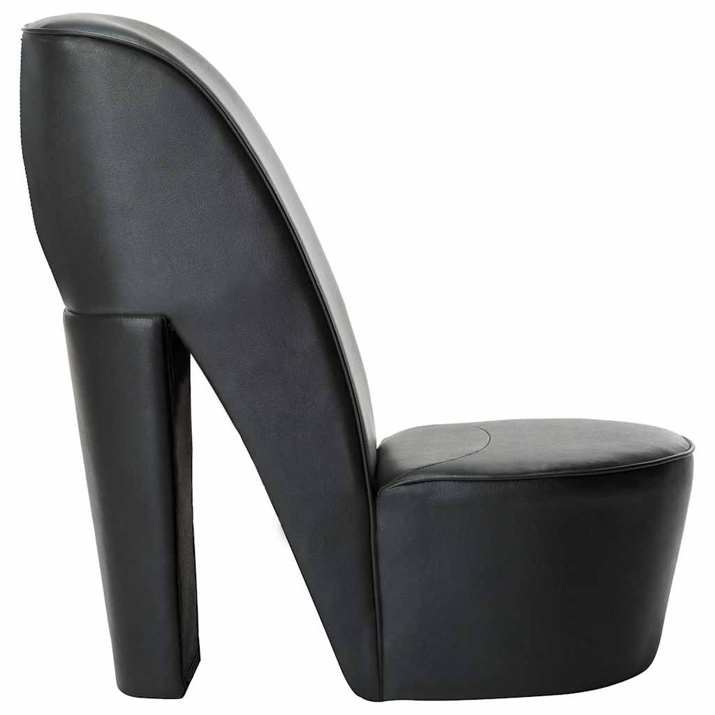 Chaise en forme de chaussure à talon haut noir similicuir - XIOS