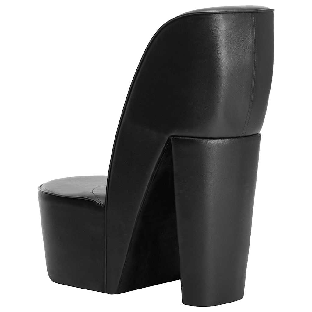 Chaise en forme de chaussure à talon haut noir similicuir - XIOS