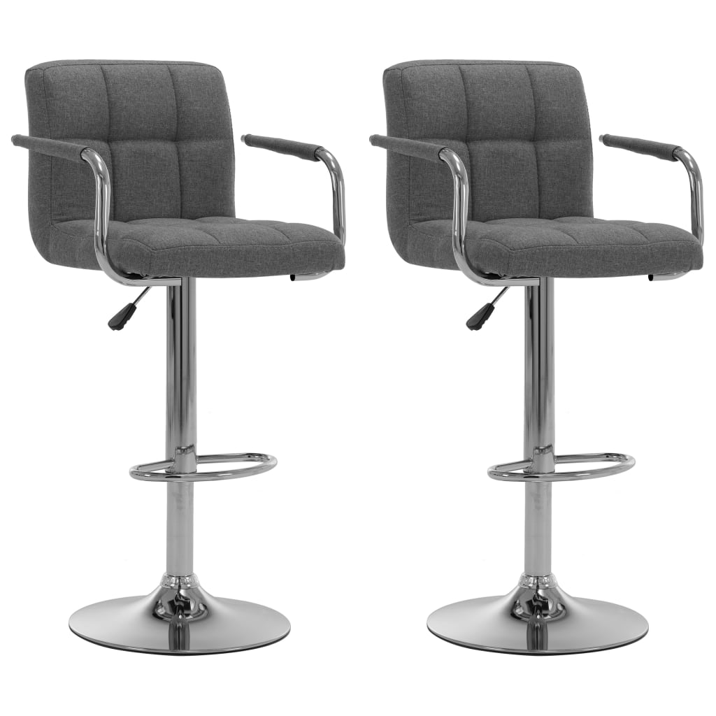 Chaises de bar lot de 2 gris clair tissu - XIOS