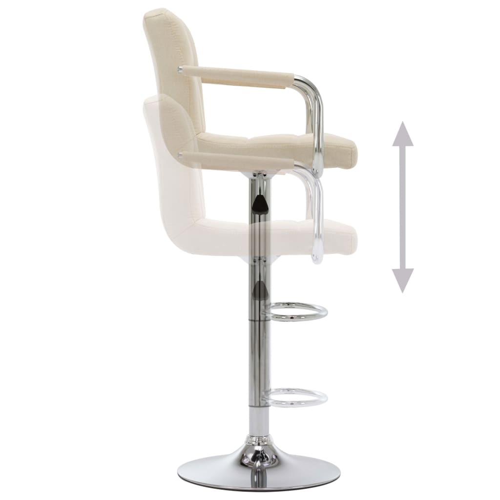 Chaises de bar lot de 2 crème tissu - XIOS