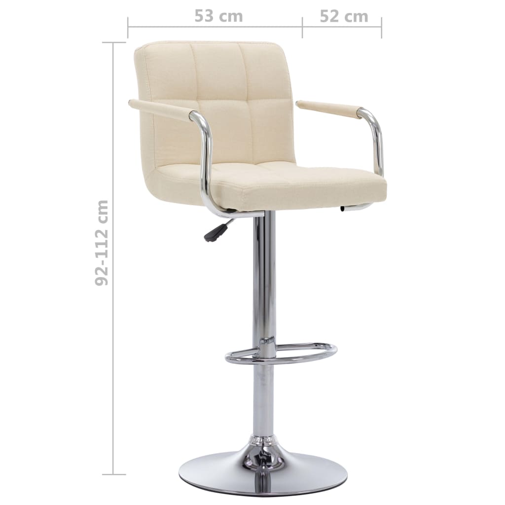 Chaises de bar lot de 2 crème tissu - XIOS
