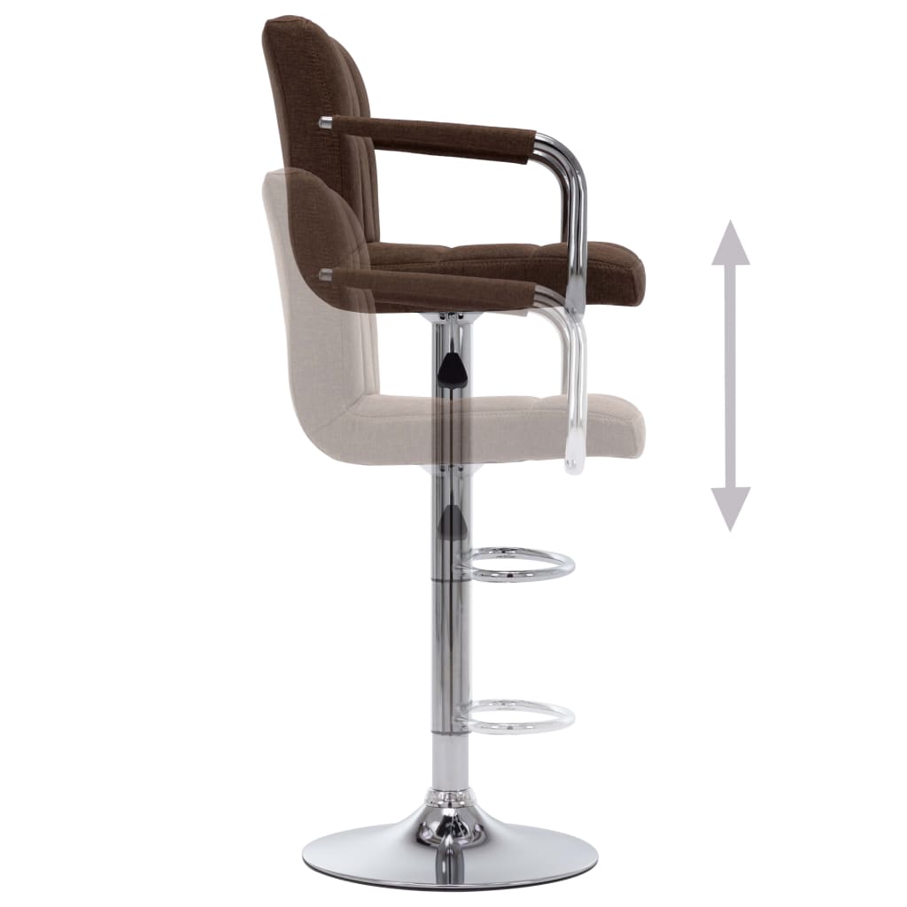 Chaises de bar lot de 2 marron tissu - XIOS