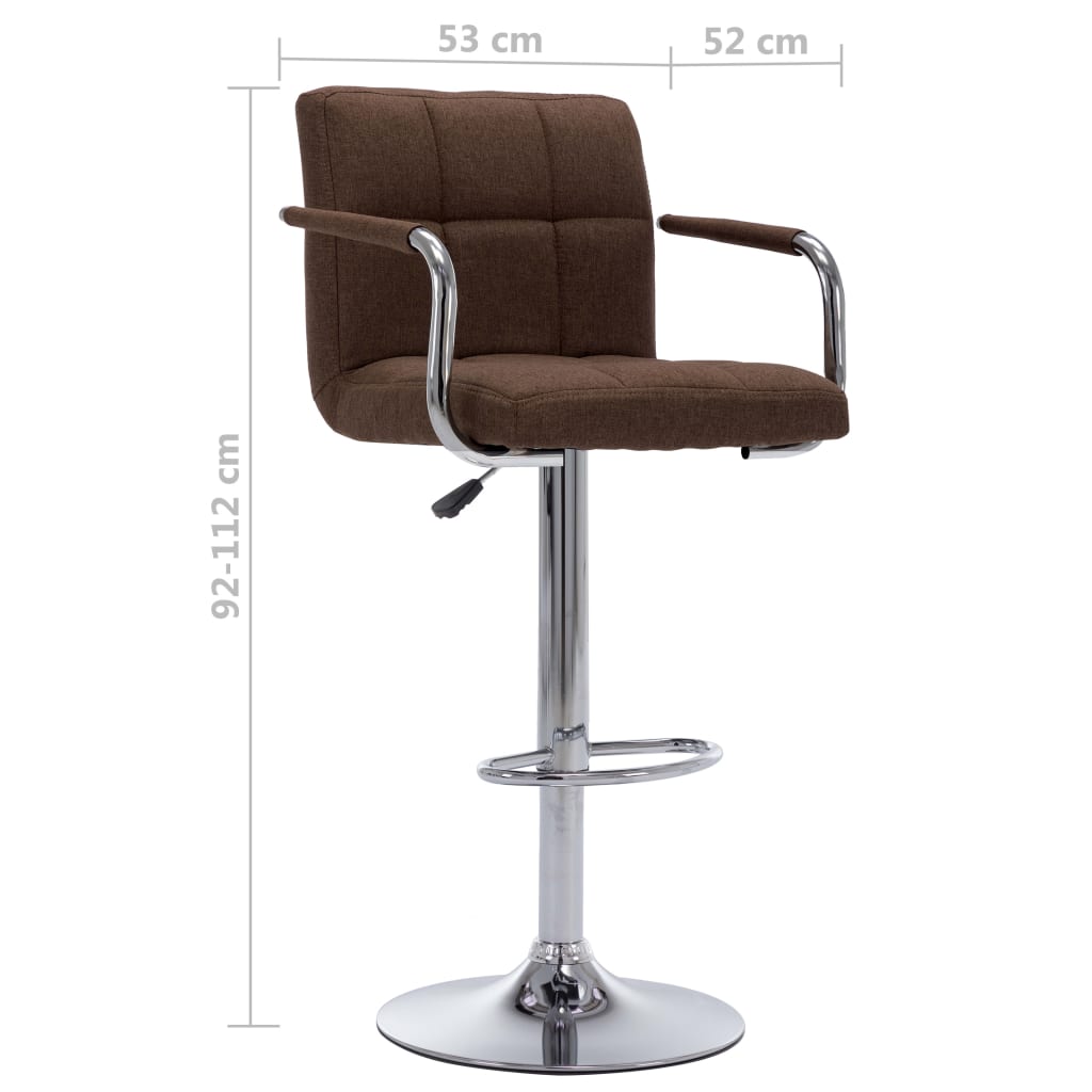 Chaises de bar lot de 2 marron tissu - XIOS