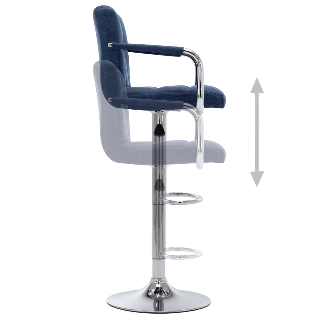 Chaises de bar lot de 2 bleu tissu - XIOS