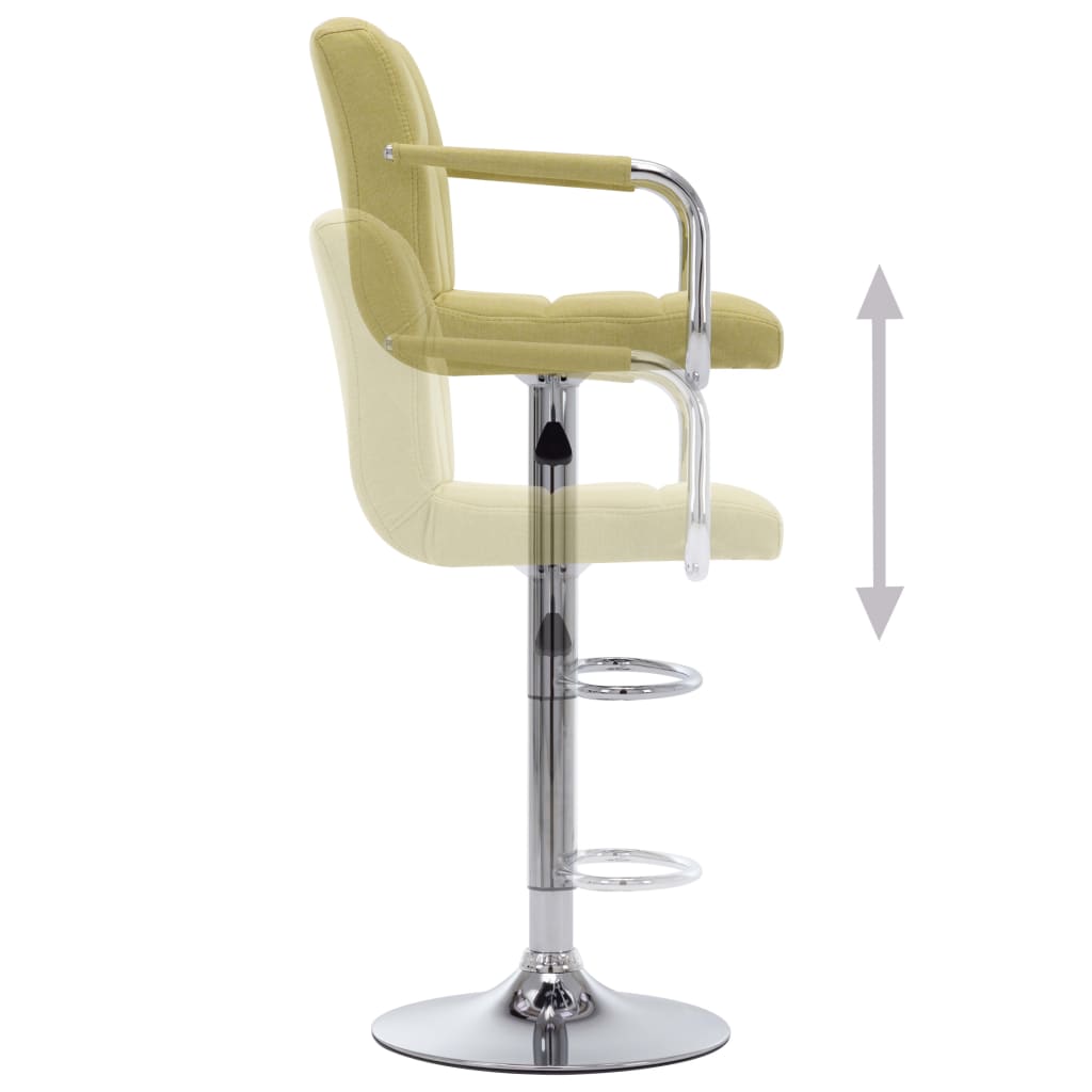 Chaises de bar lot de 2 vert tissu - XIOS