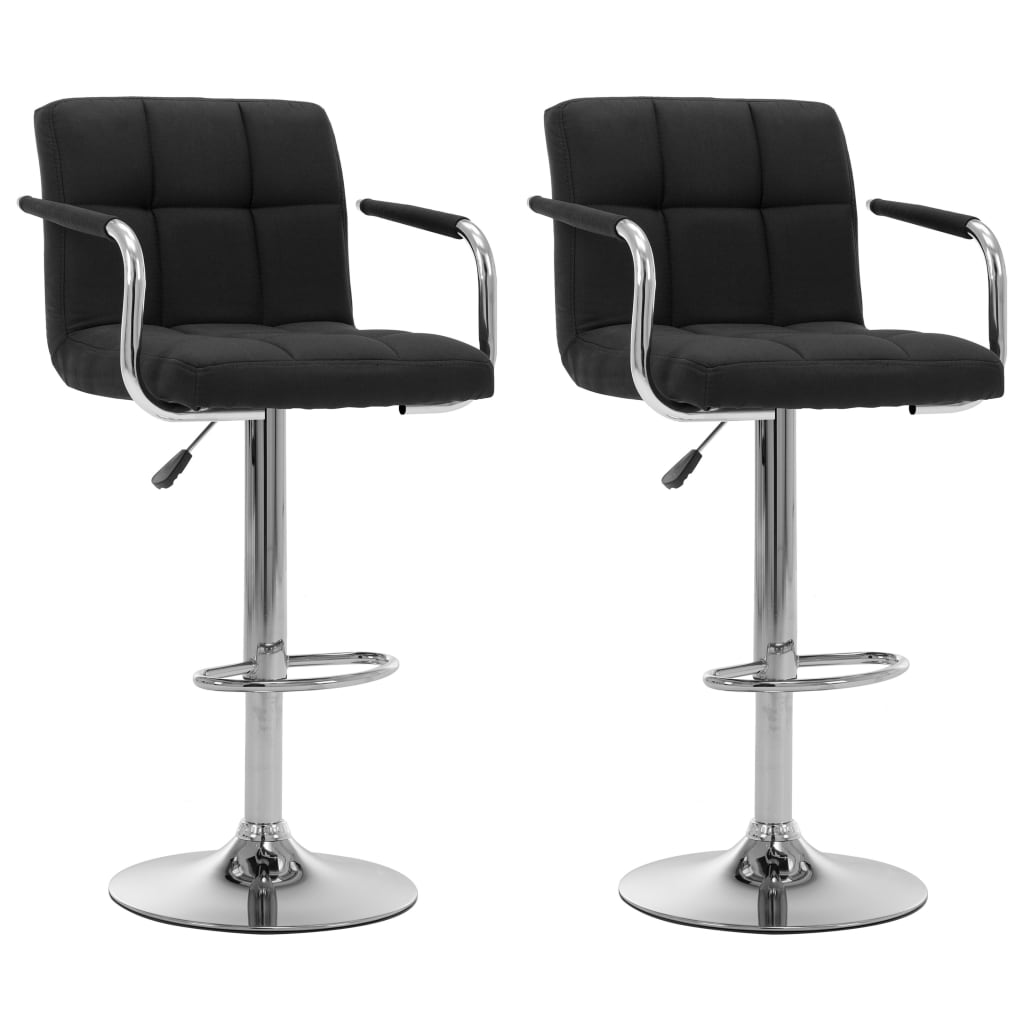Chaises de bar lot de 2 noir tissu - XIOS